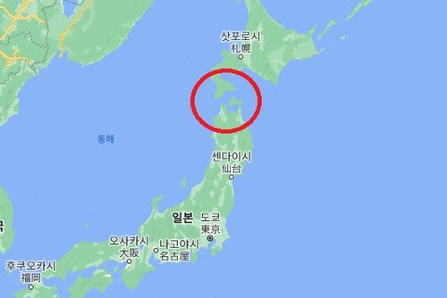 쓰가루 해협 위치. <구글 캡처>